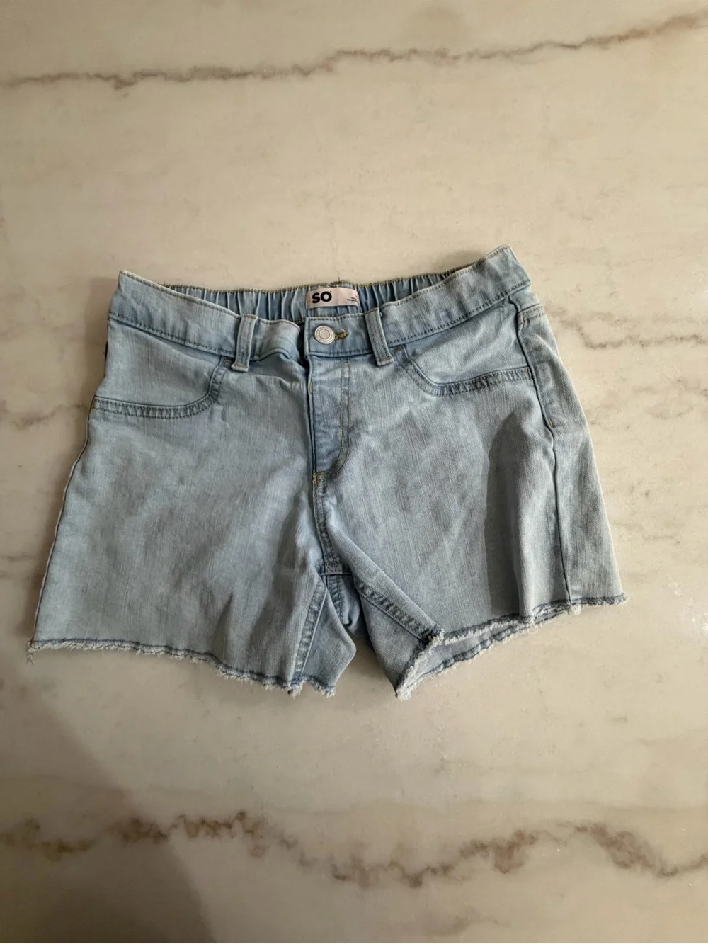 SO Kids Denim & Knit Shorts Bundle - Blue, Olive & Light Blue Tie-Dye